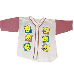 Vintage 1994 Tweety Shirt Baseball Jersey Looney Tunes Soft Sweater